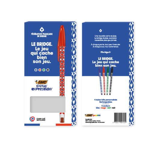 [FFB023] COFFRET DE 4 STYLOS BIC CRISTAL